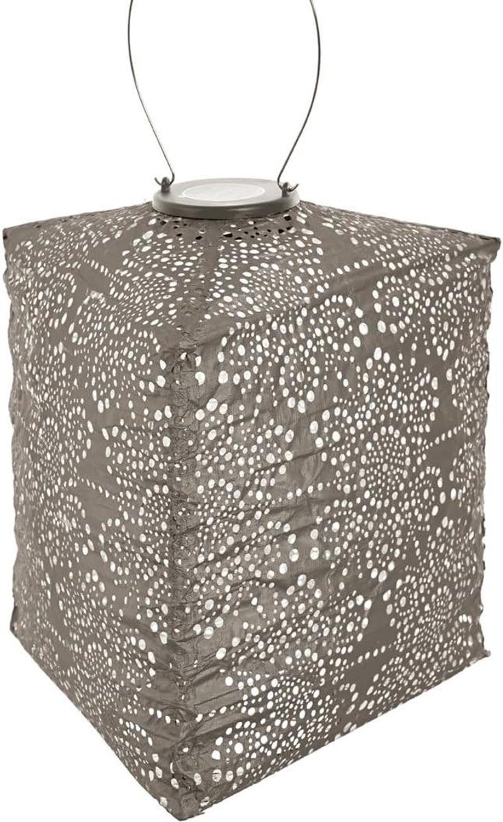 Tuinverlichting Solar Lantaarn - Solarlampen Buiten - Tuin Verlichten - Recyclebaar Tyvek Materiaal - 3 stuks - Taupe
