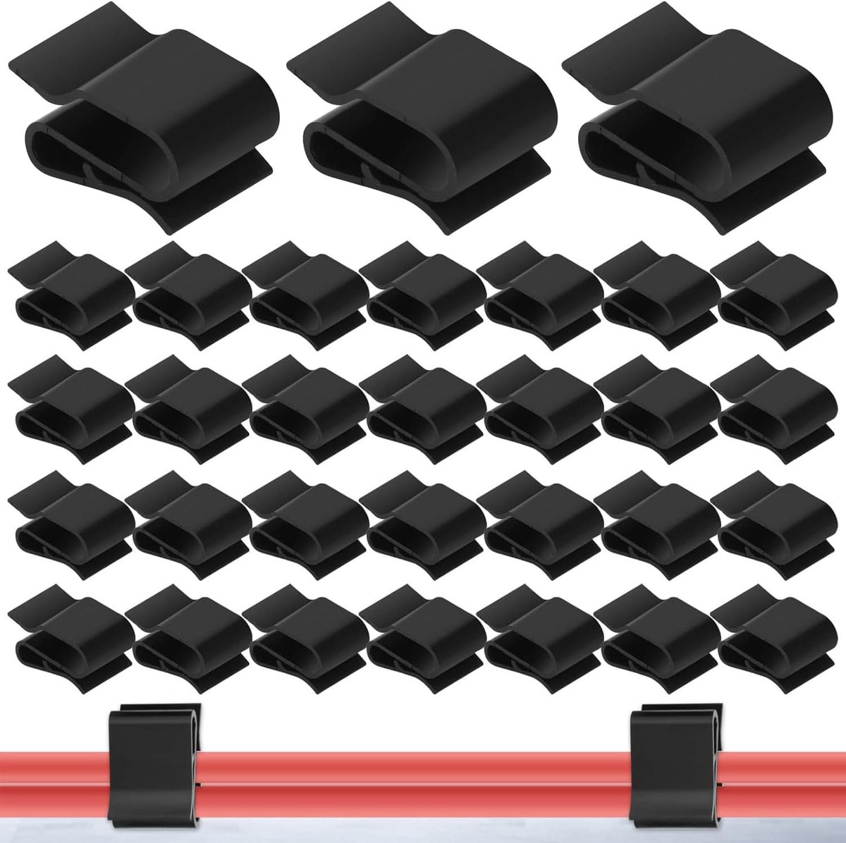 2-Draads ABS-Kabelklemmen Voor Zonnepanelen, Draadklem Voor Fotovoltaïsche Paneelframes, Pa66 Kunststof Draadhouder, Kabelbinder, Kabelklem Voor Zonnepanelen, Voor Daken en Caravans (100 stuks)
