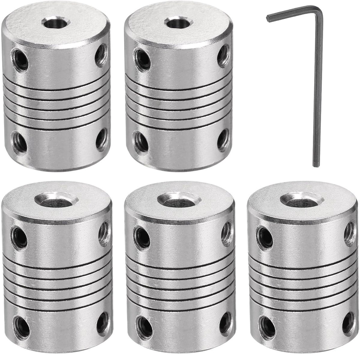 5 stuks aluminiumlegering askoppeling 4mm op 5mm, flexibele koppeling