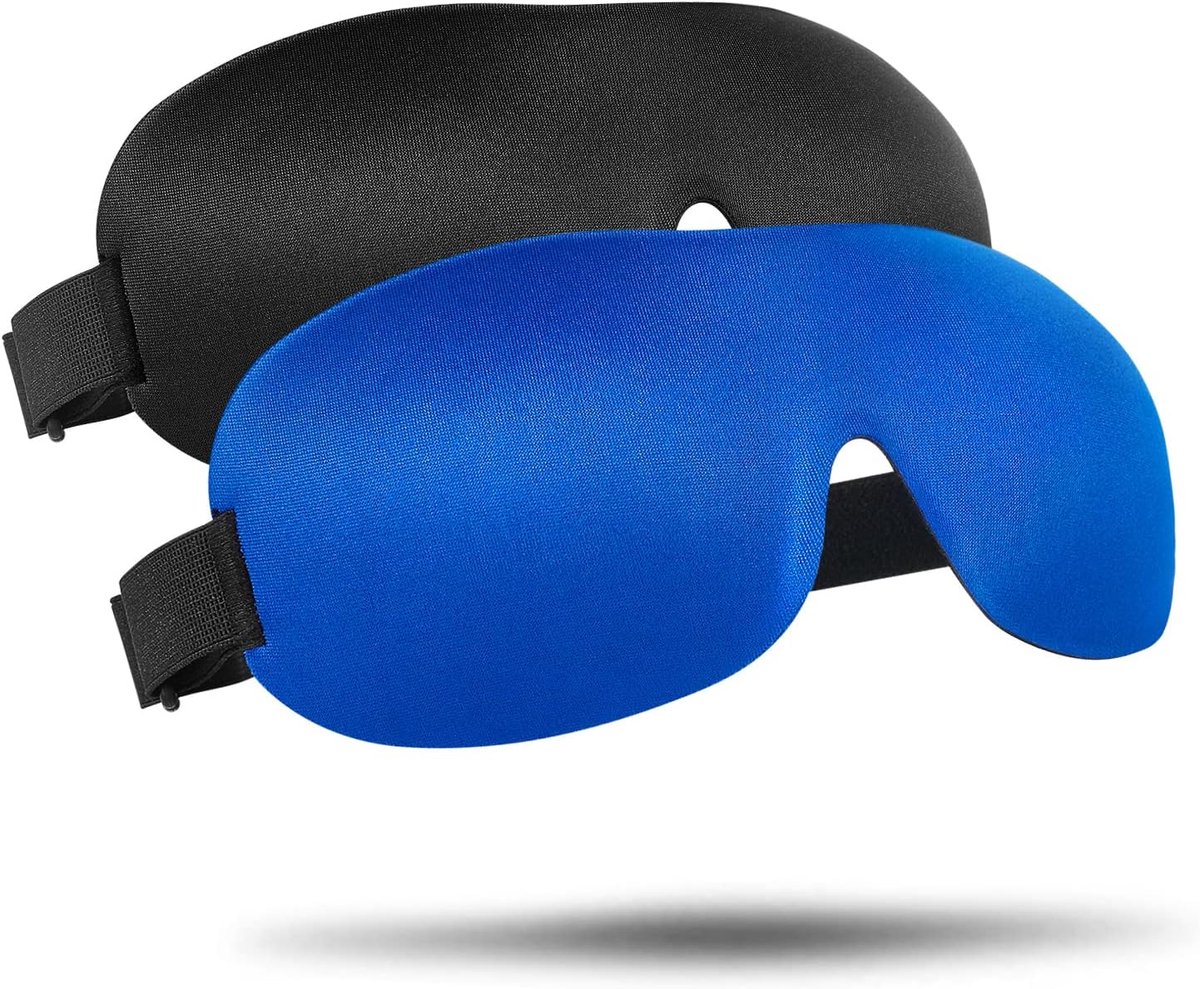 2 stuks nachtmasker, 3D-oogmasker om te slapen, hoofdband voor ogen