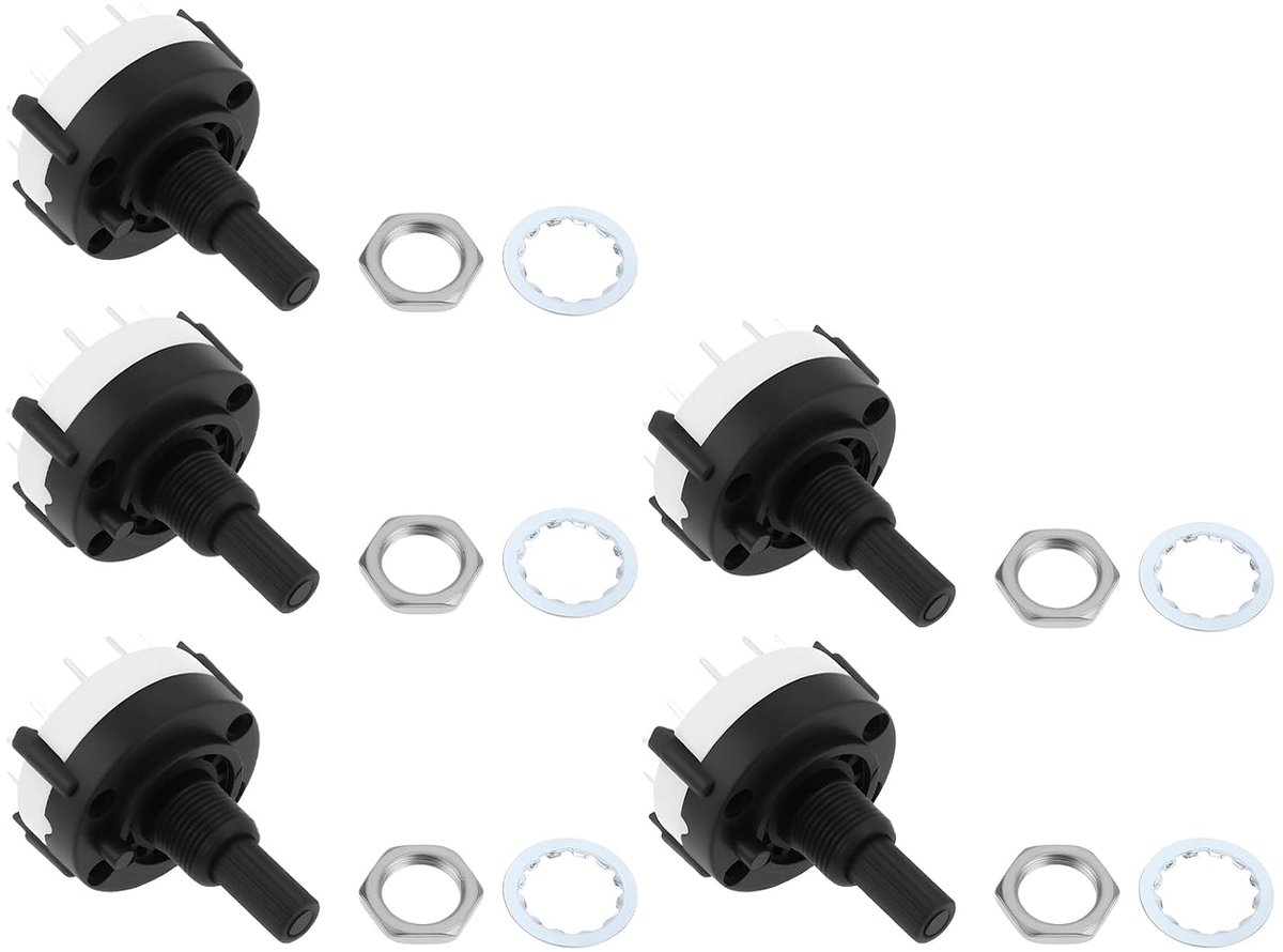 5 stks Rotary Switch 26x38mm Stap Schakelaar 0.3 A 125-250V voor PCB Montage (1 Pole 12 Weg)