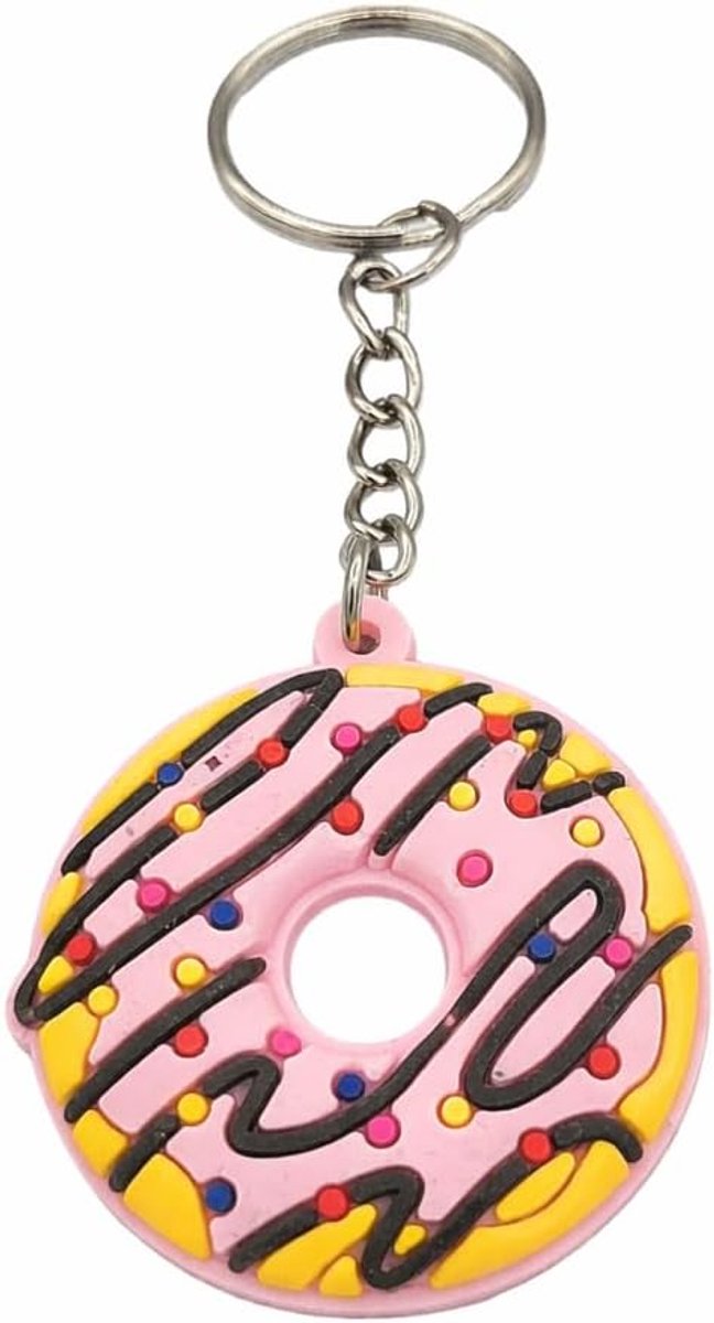 Grappige Doughnut rubberen sleutelhanger: het cadeau voor zoetekauten