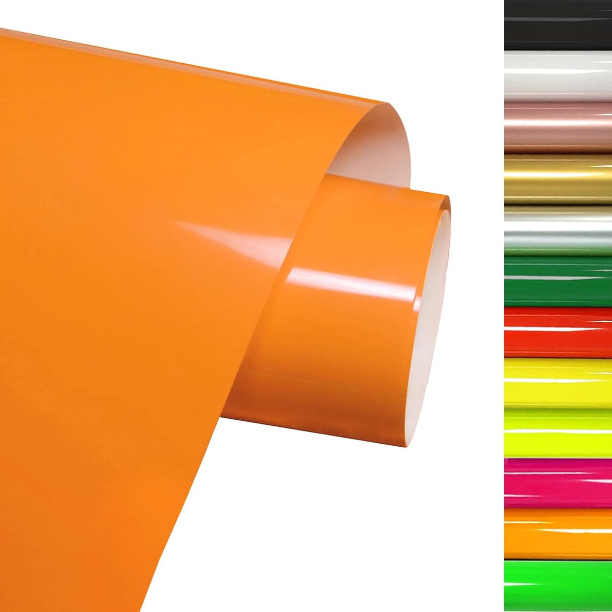 Warmteoverdracht Vinyl Roll, Plotterfolie, Heat Transfer Vinyl 30 cm × 3 m, strijktransferfolie, voor doe-het-zelf T-shirt, stoffen (Fluorescerend Oranje)