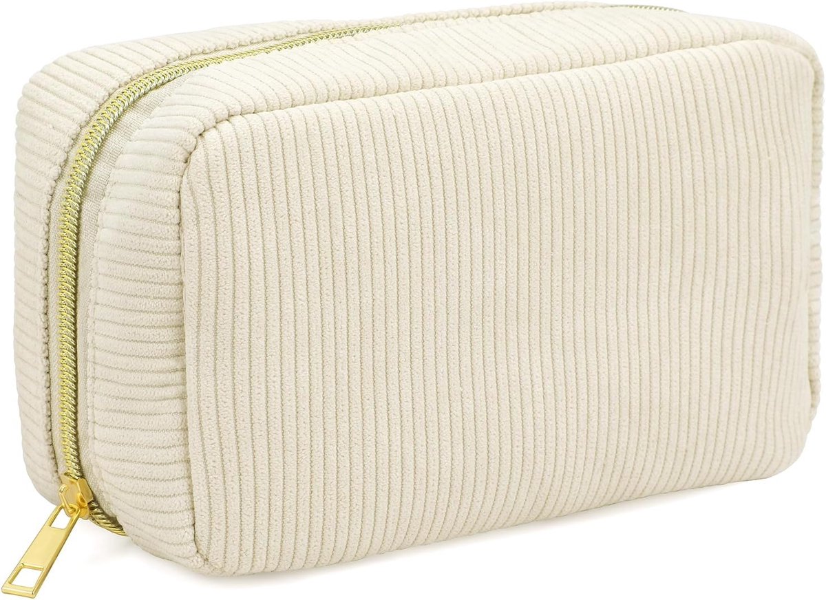 Cosmeticatassen, corduroy make-up tas, reis make-up tas met