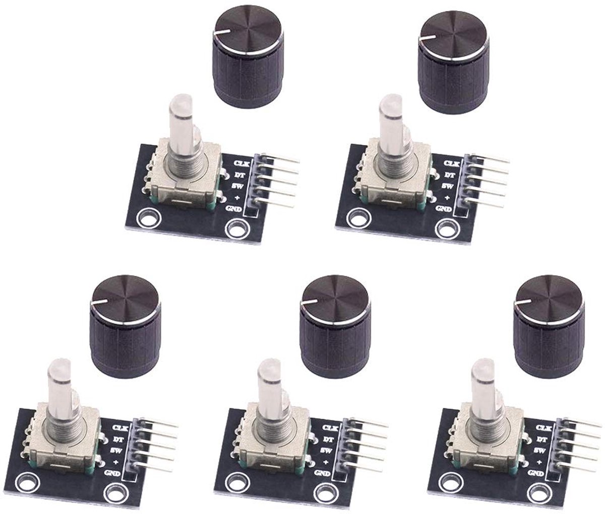 5 stuks Roterende Encoder Module KY-040 360 Graden Rotary Encoder met Drukknop