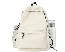 LISM-Schoolrugzak, casual waterdichte rugzak, Geschikt voor buiten- en outdooractiviteiten | Normale schooltas Geschikt voor meisjes, studenten, tieners, woon-werkverkeer, zomerkampen, bibliotheken, picknicks (wit)