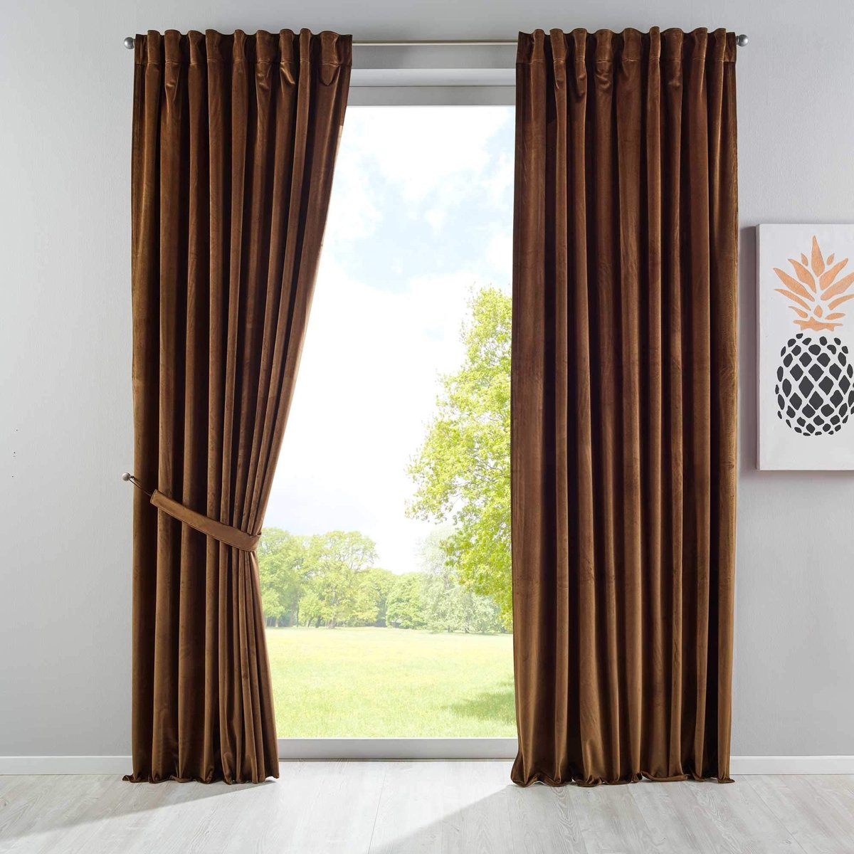 Omgoods - Gardinenbox Milano Blackout Gordijnen - Taupe, Set van 2