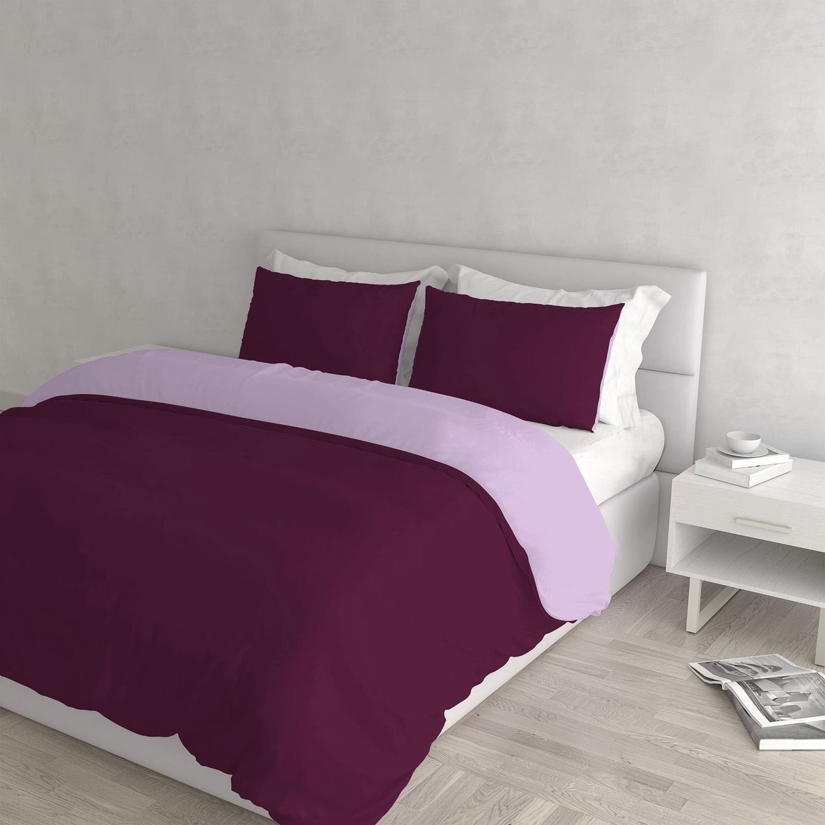 Omgoods - Katoenen Duvet Cover Set in Natuurlijk Kleur met 2 Kussenslopen