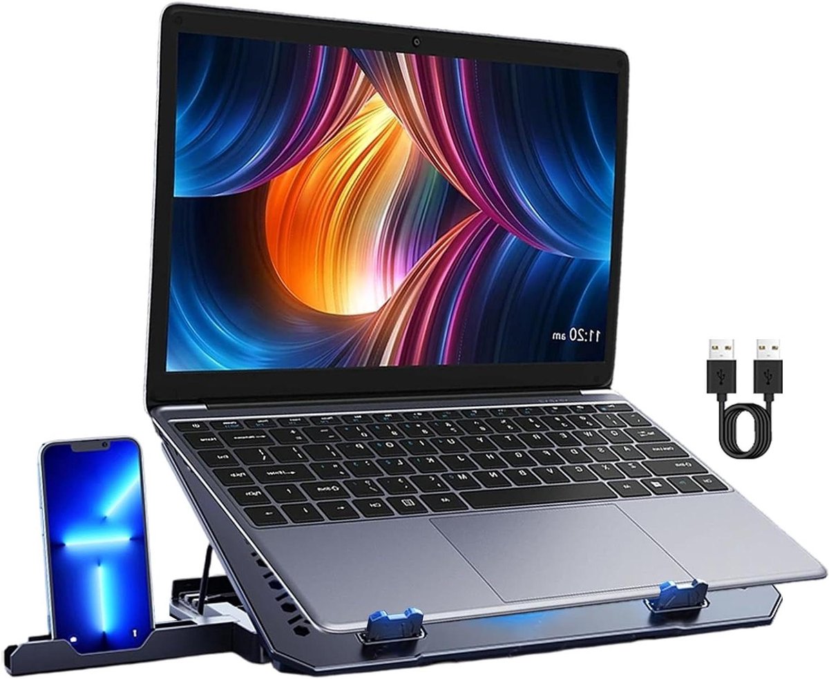 Laptop Koelpad - Notebook Verhoger - Laptop Koelen - Dubbele Ventilatoren - 37 x 27 x 4 cm - Zwart
