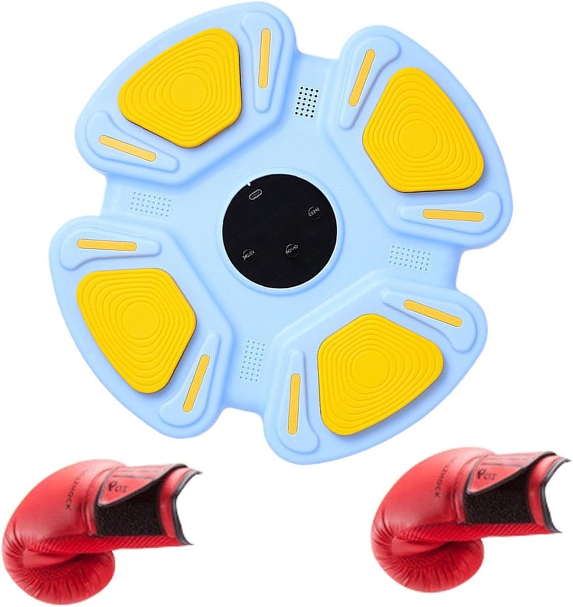 Muziek Boks Trainingsapparaat - Workout Wanddoel - Fitness Reactietraining - Dynamische Bewegingsoplossing - 32x32x4.5 cm - Blauw