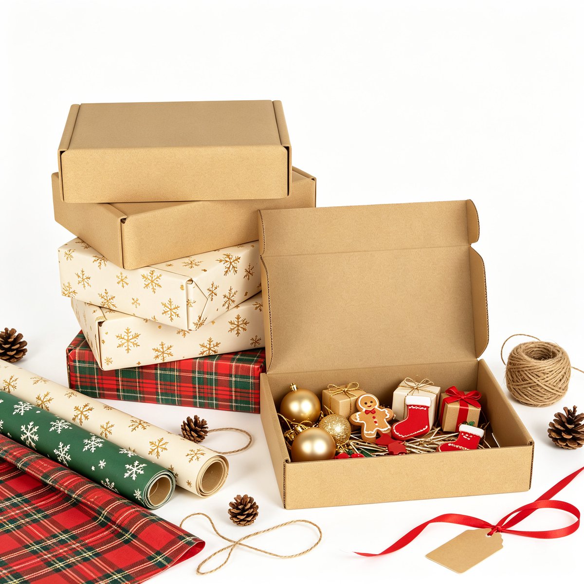 Froadp Verpakking van 40 verpakkingsdozen, opvouwbare kartonnen dozen en transportdozen, eenvoudig op te vouwen, stevige constructie, geschikt voor transport, verhuizingen, opslag en cadeauverpakkingen. Grote brieven - bruin - 20 x 15 x 5 cm
