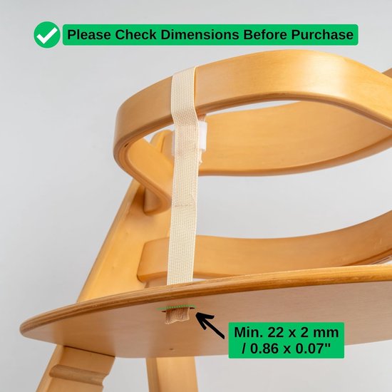 Kruisgordel met gordelbekleding voor kinderstoel, 2 stuks, beige, riemen compatibel met Hauck Alpha Beta, Stokke Tripp Trapp, roba Sit Up, zachte riemhoes — afbeelding 2