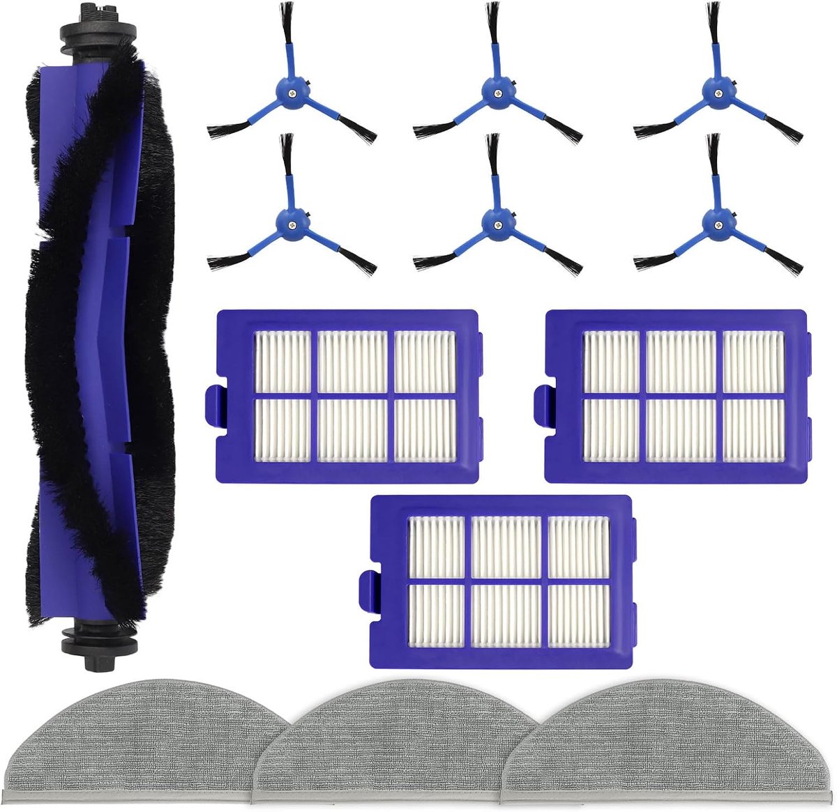 13 STKS Accessoires Kit voor Eufy RoboVac X8/X8 Hybrid Robot Vacuüm, Vervangende Onderdelen Hoofdborstel, Zijborstel, Filter, Mop pads