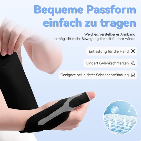 Bandages,2 stuks Elastische duimhandpalmspalk Compressiehuls voor dames & heren, voor lichte artritis Pijnverlichting Beschermer (Zwart, Small) - Elastische duim polsspalk, compressiehuls, voor pijnverlichting van artrose, sportbeschermer — afbeelding 4