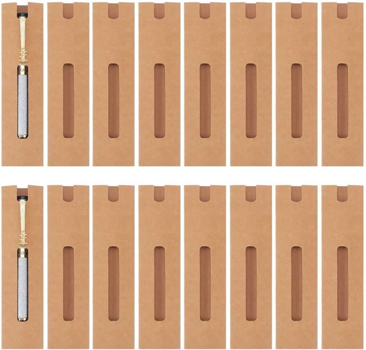 Burlywood Instappen voor potloden, balpen, balpen, display, kerstcadeau, 15,5 x 4 cm, 50 stuks