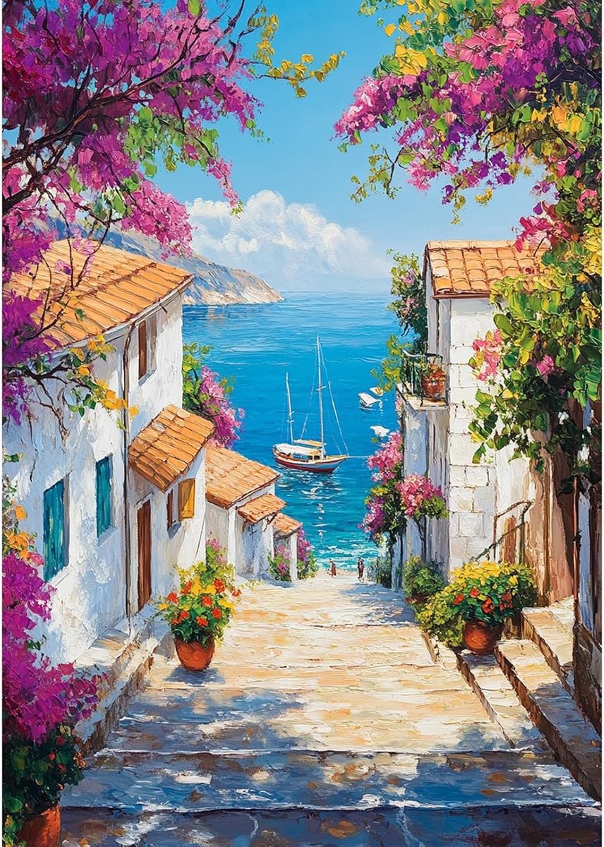 Haus am Sea Diamond Painting compleet, 5D Diamond Painting set voor
