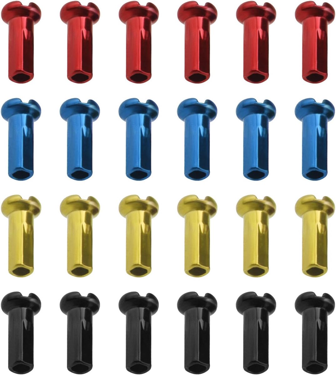 SnelShoppen - 100 Stuks Fietsspaaknippel Fietsspaak Bescherming voor Mountainbike en Racefiets 14G/2mm Diameter Stalen Spaken Zwart Rood Blauw Goud Ve