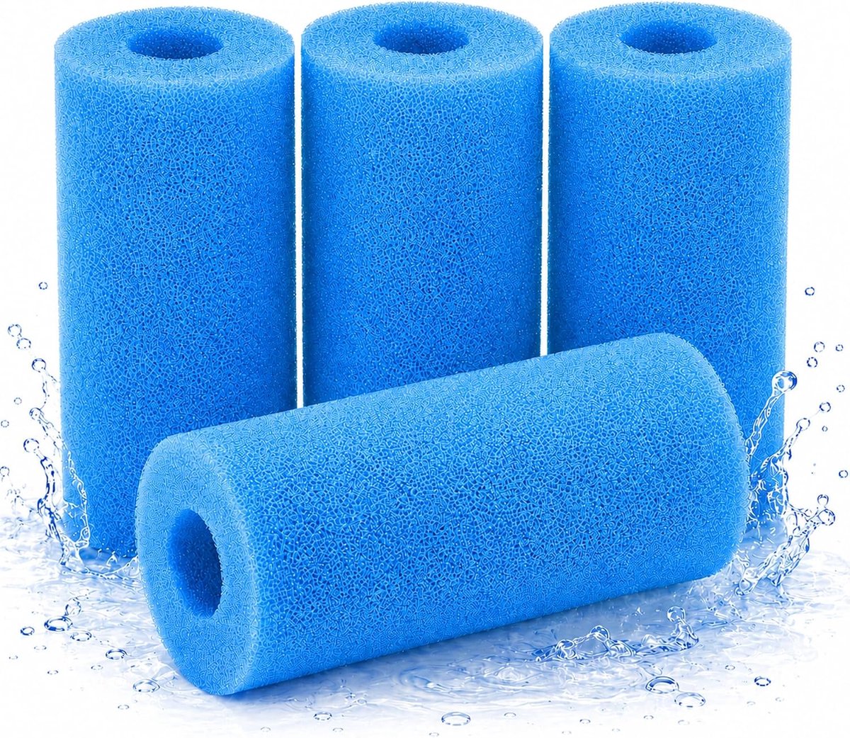 SnelShoppen - 4x Poolfilter Spons Type A voor Intex 29000/59900, 20 x 10 cm | Wasbare en herbruikbare schuim voor filterpompen, vangt haar, bladeren e