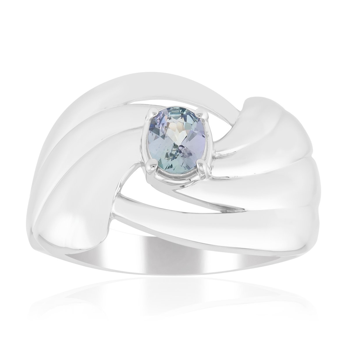 Cavill - Zilveren ring met onverhitte blauwgroene tanzaniet 0,289 ct - 925 Sterling Zilver gerhodineerd - Ovale edelsteen ring - Elegante dames ring