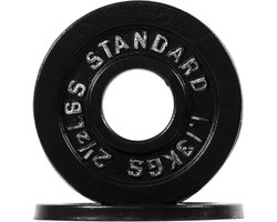 SnelShoppen - BalanceFrom Gietijzeren Gewichtsschijf voor Krachttraining, Gewichtheffen en Crossfit, 1 Inch of 2 Inch, Standaard of Olympisch