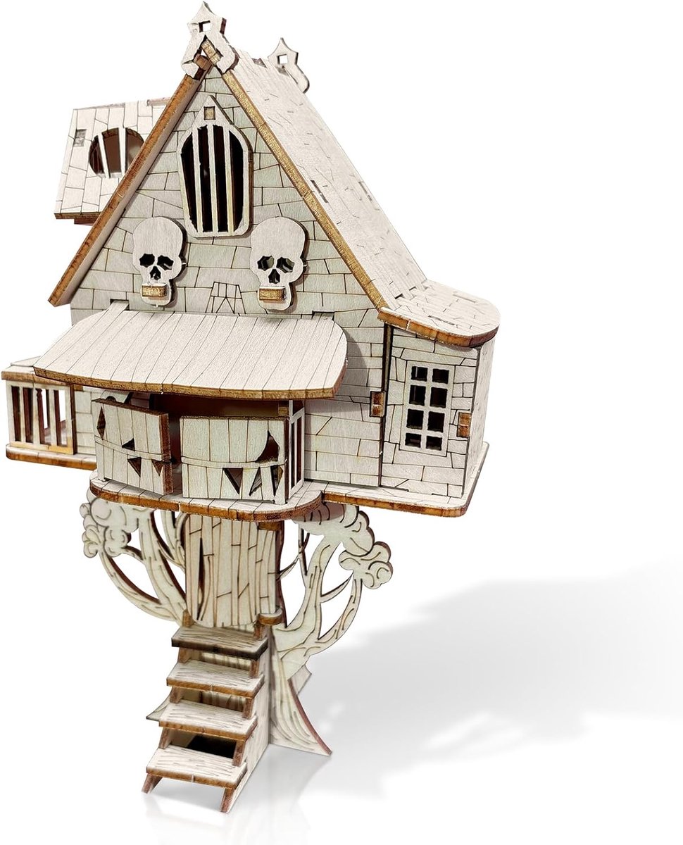 3D-houten puzzel voor volwassenen, doe-het-zelf kit Tiny Tree House, maak je eigen houten bouwset, mechanische bouwset, cadeau voor verjaardag, Vaderdag, Kerstmis