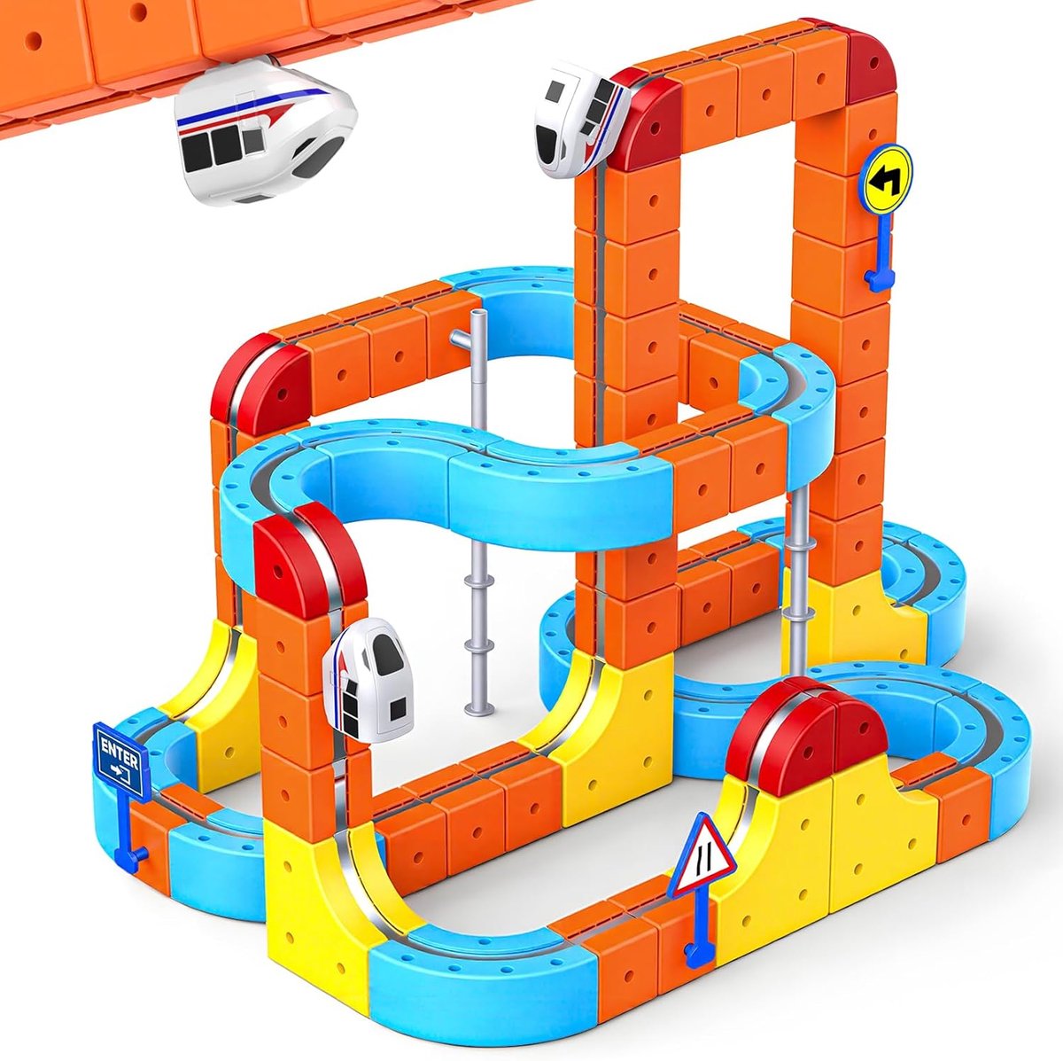 80 stuks Cube Track magnetisch blok met, speelgoed vanaf 3 4 5 6 7 8