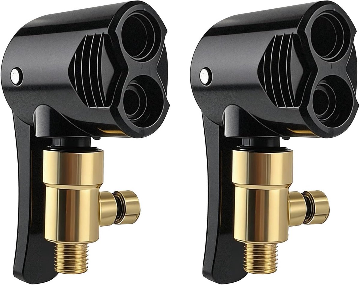 2 stuks Frans ventiel op auto adapter – messing universeel voor fiets/motorfiets