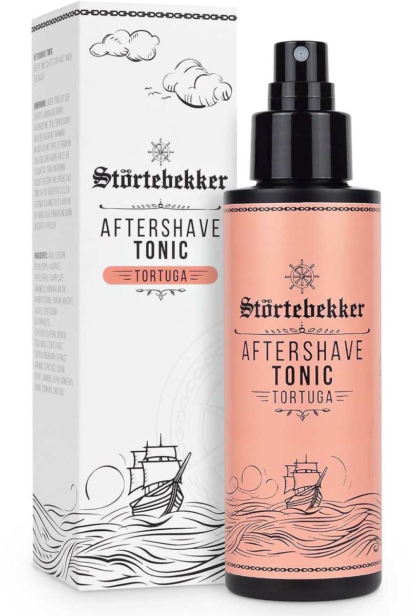 Störtebekker® Premium Aftershave Tonic Tortuga - Tegen Huidirritaties & Scheerbrand - Verzorging na het Scheren - Heerlijke kruidig-frisse Geur - Made in Germany - 125ml