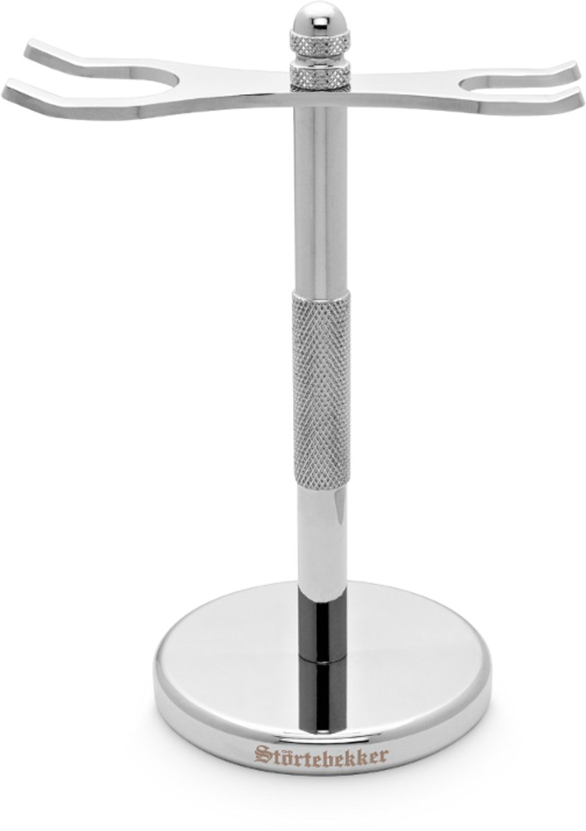 Störtebekker® Premium Scheerstandaard van Roestvrij Staal in Zilver - Geschikt voor Scheerhouder & Scheerkwast - Hoogwaardig Badkameraccessoire - Antislip Voet - Cadeau-idee voor Mannen