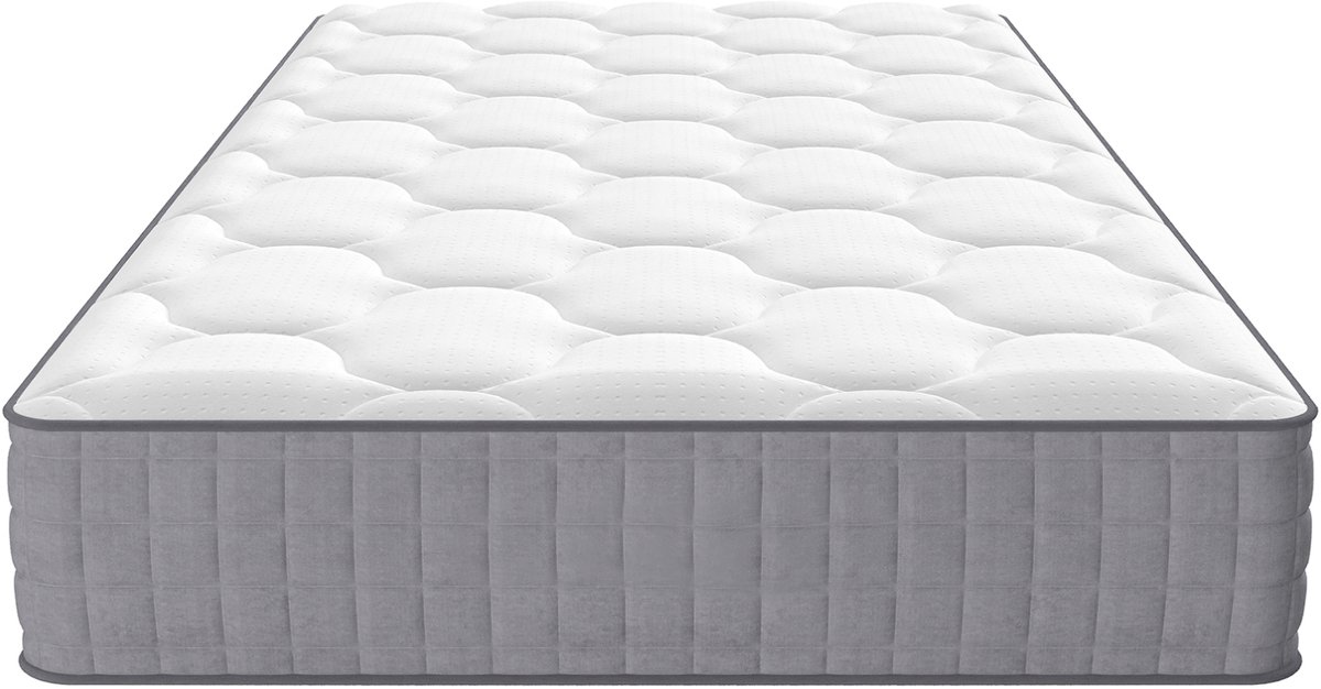 FloraGrace Pocketveringmatras 90 x 200 cm - 7-Zone Ondersteuning en H3 Ligcomfort - 25 cm Hoog - Ademend en Drukverlagend - Wit