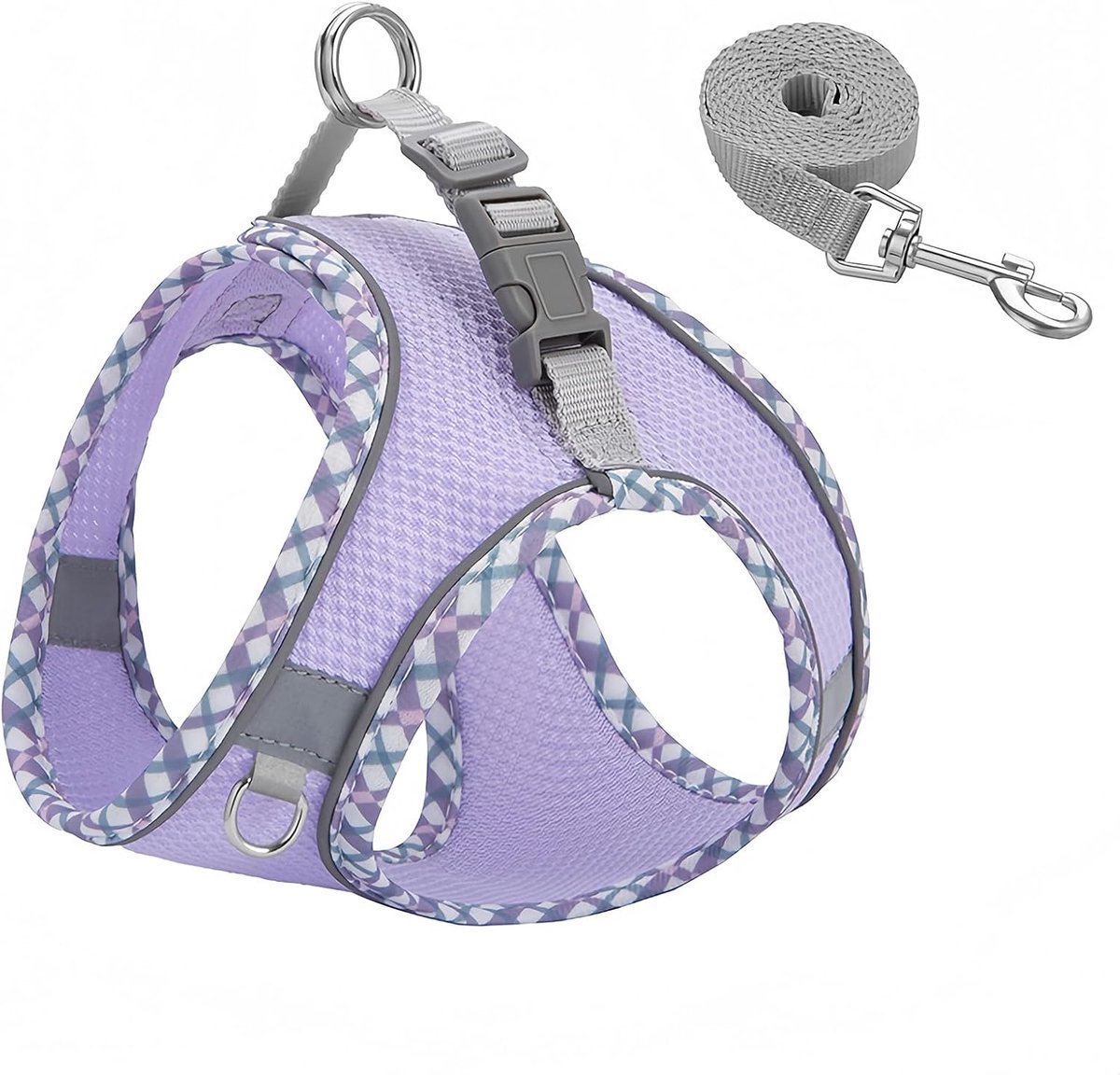 Hondentuigje XS - Ademend mesh - Stijlvol paars - Comfortabel voor puppy's - ShopVlot