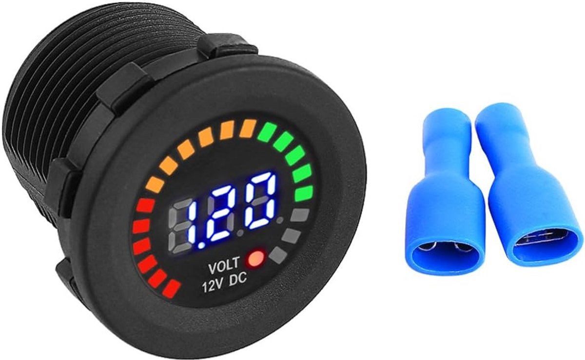 Voltmeter voor motorfiets 12 V digitaal led display voltmeter waterdicht accu indicator volt gelijkstroommeter auto boot ATV UTV caravan-Voltmeter Motorfiets