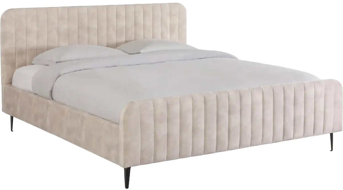 Goossens Bedframe Attent - 180 X 200 - Beige - Stof adore 01 naturel