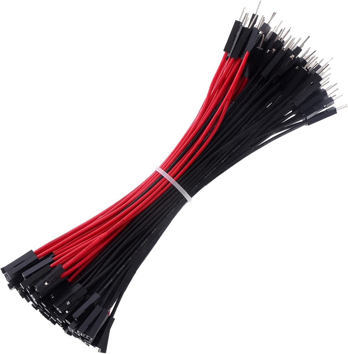 Jumper draden 20AWG, Bestlus Exclusives mannelijke naar vrouwelijke jumper draden M/V 150mm Pak van 120 Vierkante kop 0,1' (15CM / 6', M/V, Rood x 60 stuks Zwart x 60 stuks)