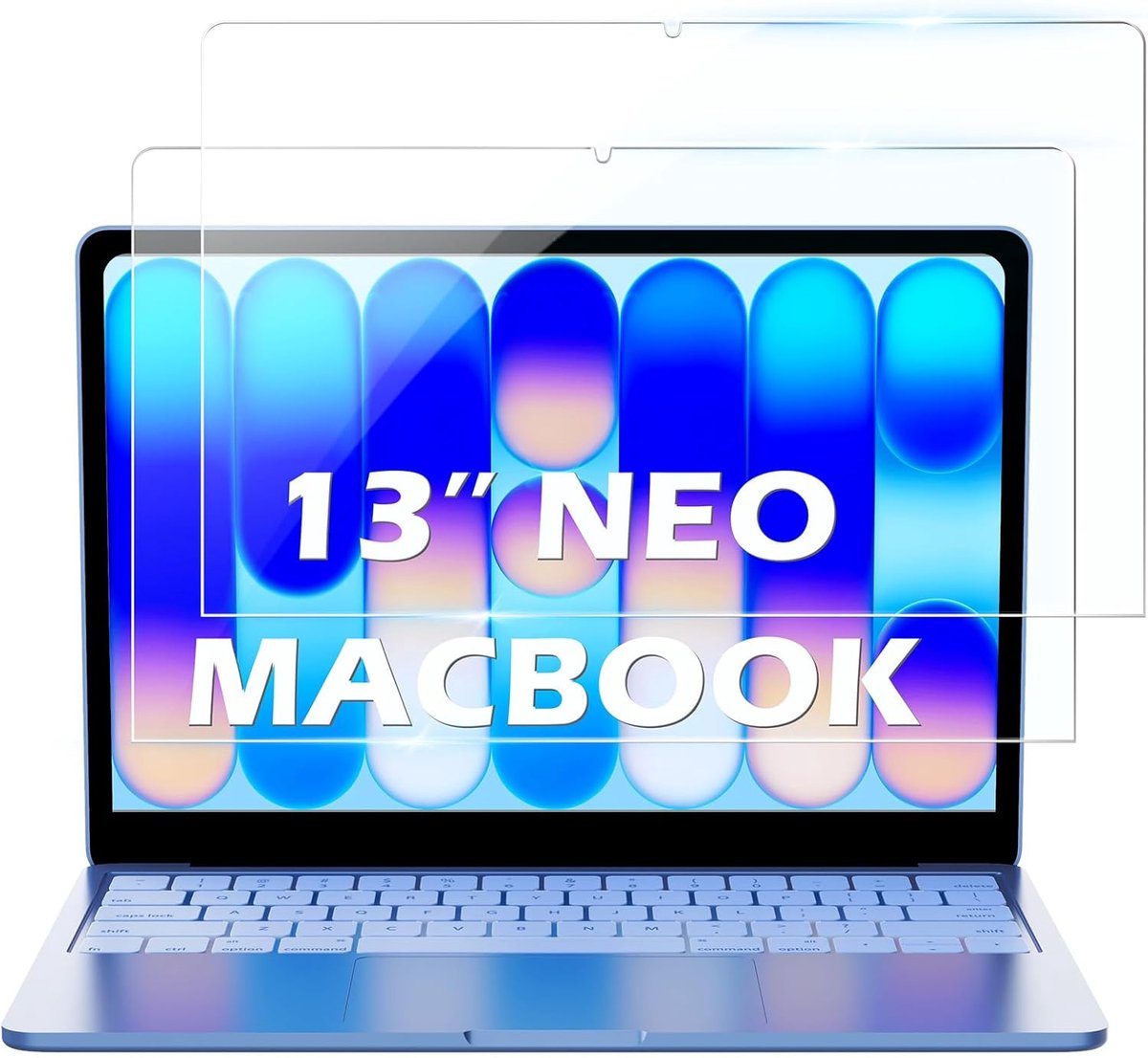 2 stuks beschermfolie voor MacBook Neo 13 inch 2026, 9H hardheid, pantserglas voor Neo 13 inch, krasbestendig, HD-displaybeschermfolie