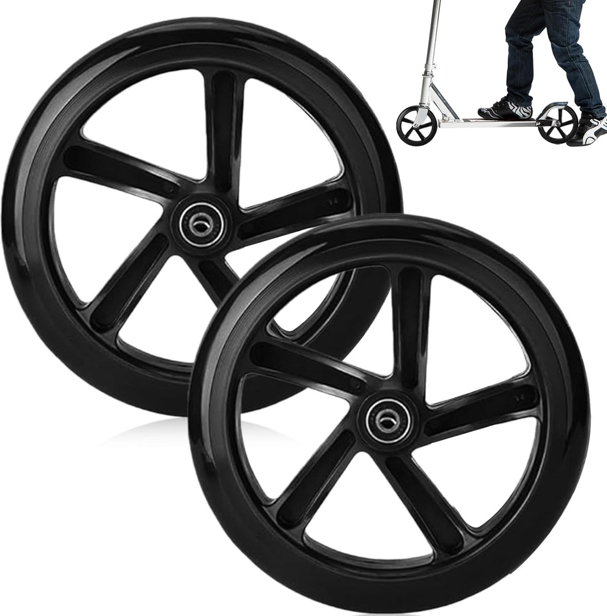 200 mm scooterwielen, 2 stuks, reservewielen voor step, met Abec-9