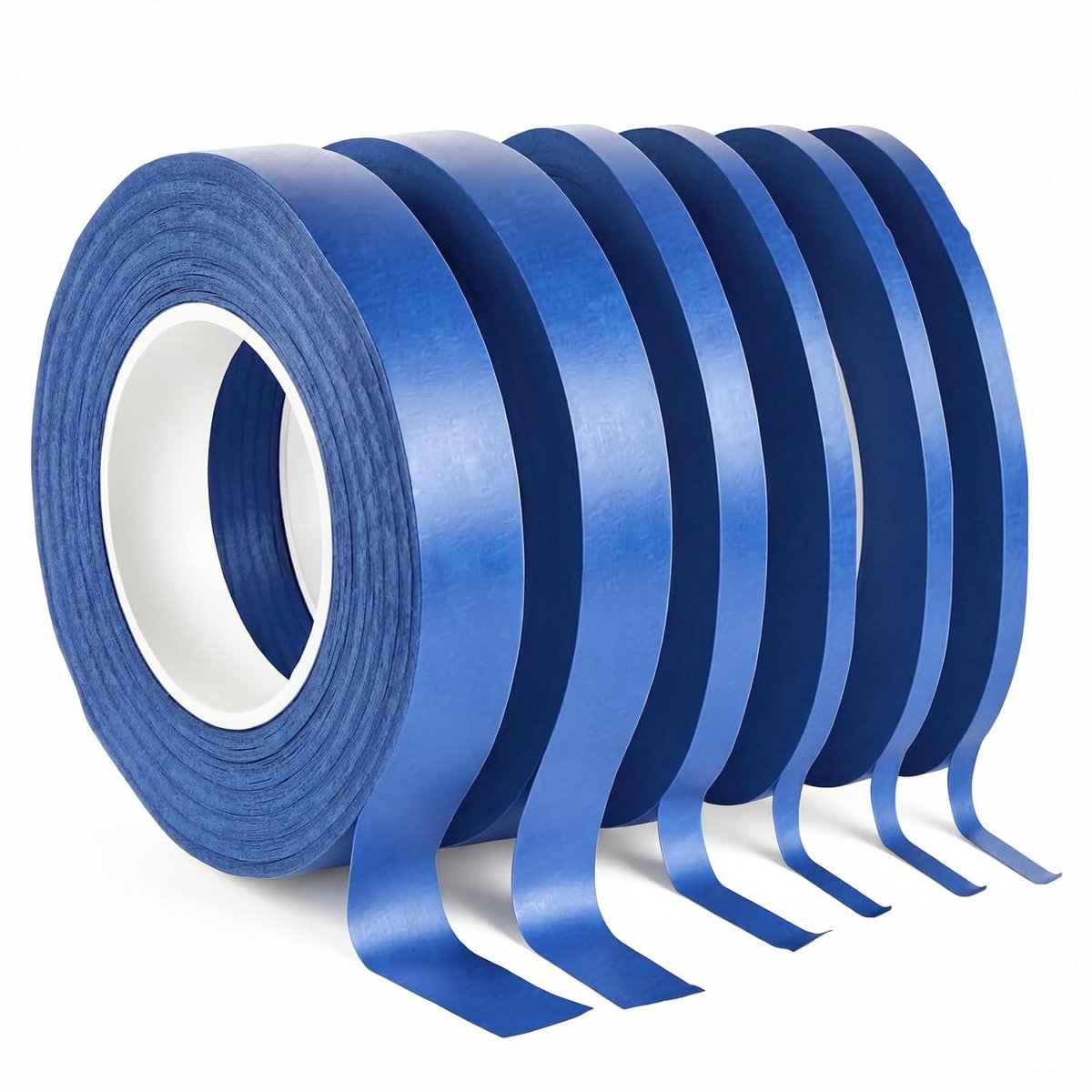 Maskingtape 6 Rollen - 3/5/10/12mm x 20m - Crepe papier - Voor nauwkeurige lijnen en projecten - SnelShoppen