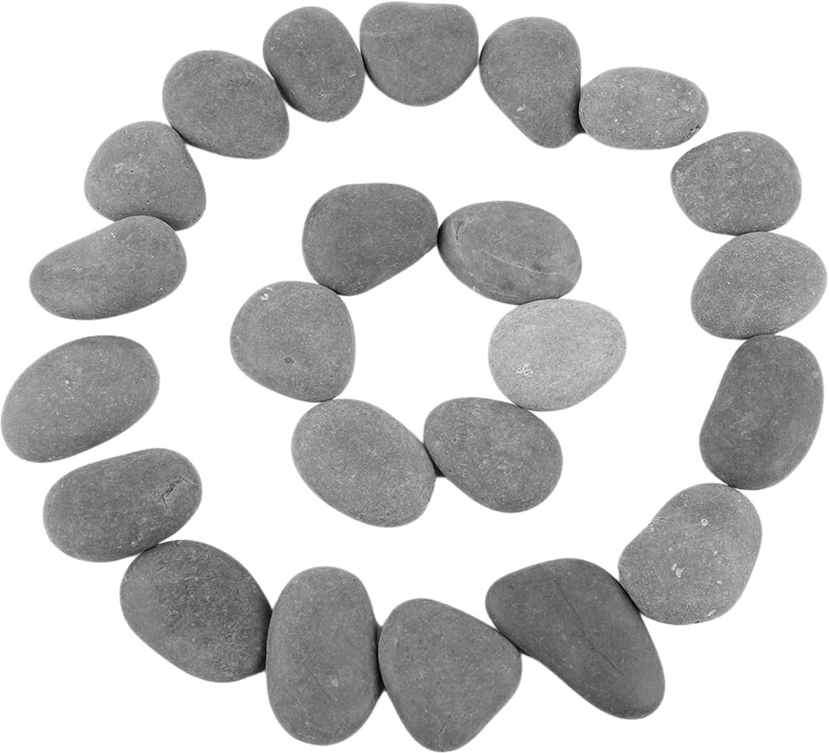 Verfstenen - 24 Stuks - Donkergrijs en Zwart - Natuurlijke Ovale Rivierstenen - Perfect voor Kunst en Hobby - ShopVlot
