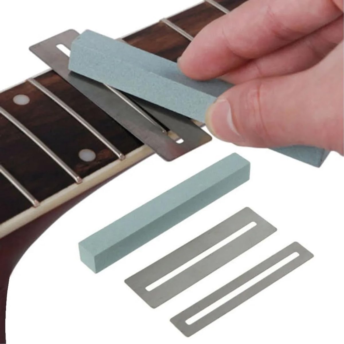 1 stuk Gitaar Polisher and Fret Protector Spacer, Roestvrij Staal Gitaar Fret Polisher Protector voor Fret Polishing, Aanpassing, Polishing and Cutting