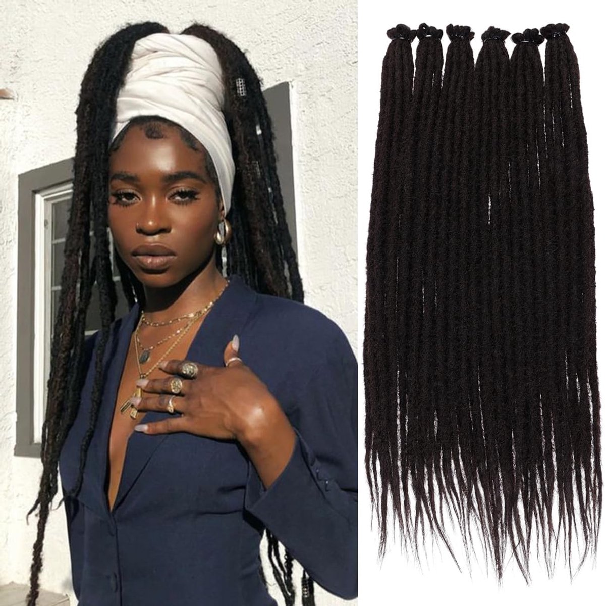 18 Inch Dreadlock Extension 20 Strengen Synthetische Single Ended