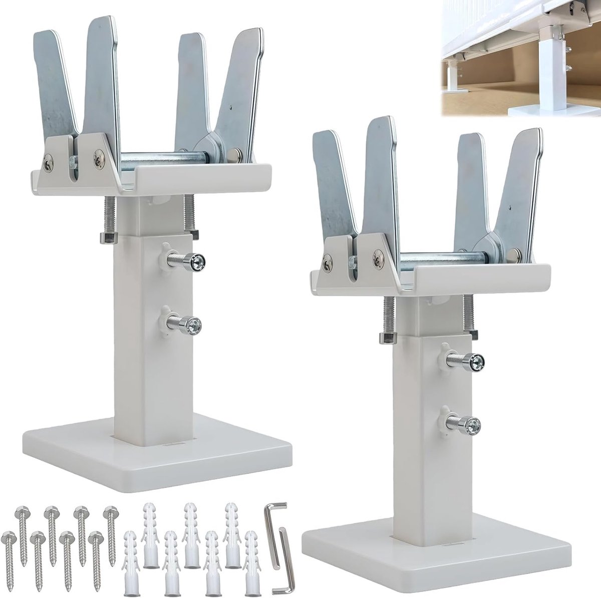 2 stuks, 14-21 cm, verstelbare vloermontage radiatorstandaard, staal