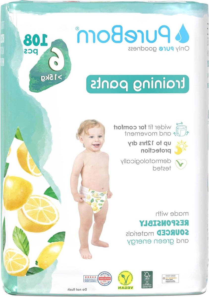 Babybroekjes Luiers - Trainingsbroekjes Pants Luiers - Zindelijkheidstraining - Tot 12 uur droog - Maat 6 (15+ kg) - Wit