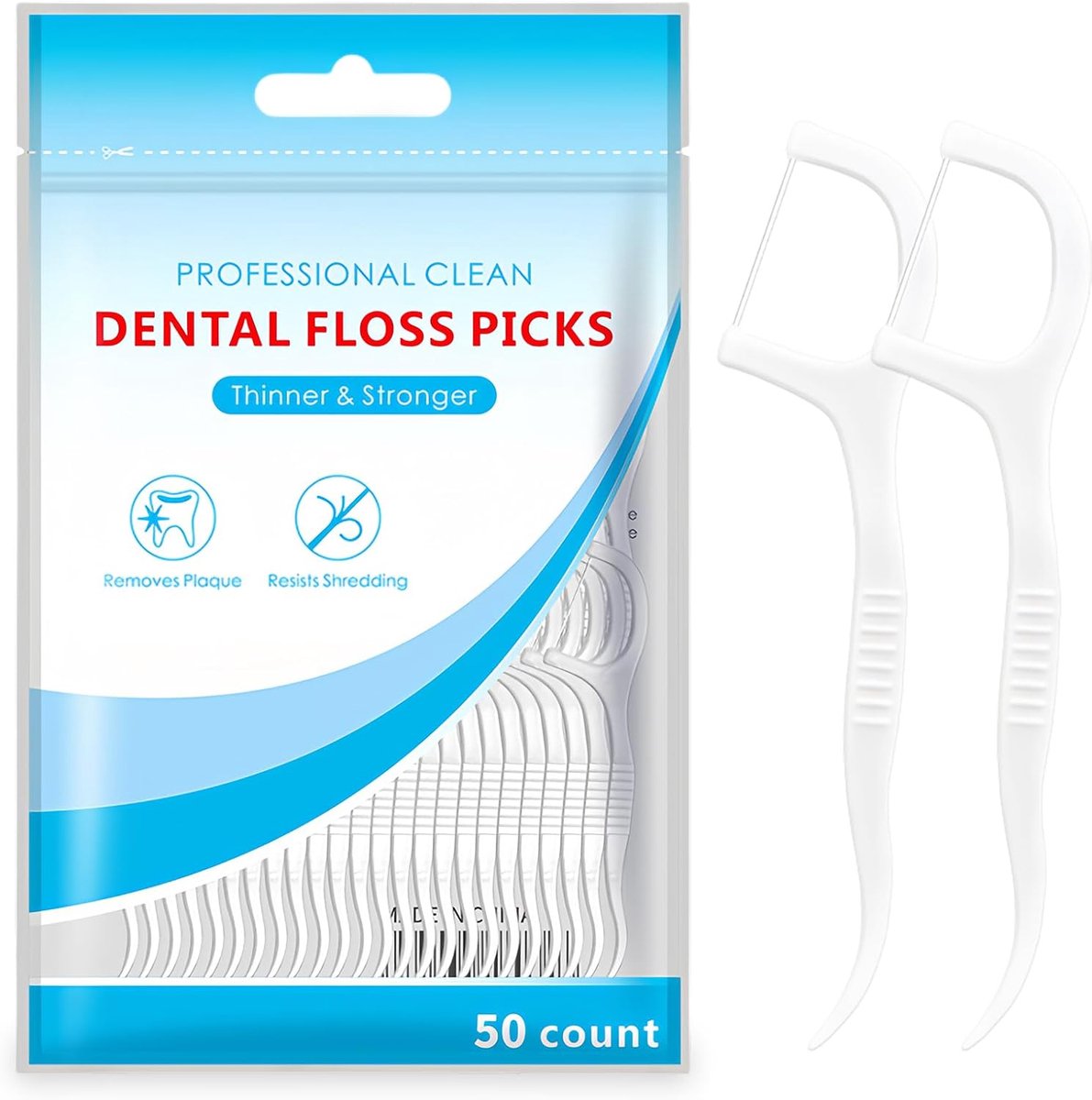 interdentale flossticks 50 stuks - wegwerpflossen - voor nauwe ruimtes - houd je tanden schoon - ShopVlot