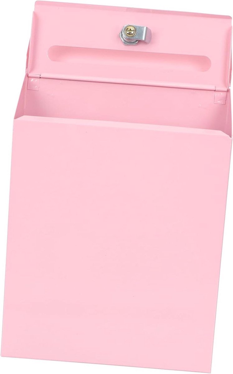Brievenbus Met Slot - Postbus Muur - Veilig Post Ontvangen - Weerbestendig Ijzer - 550 Gram - Roze