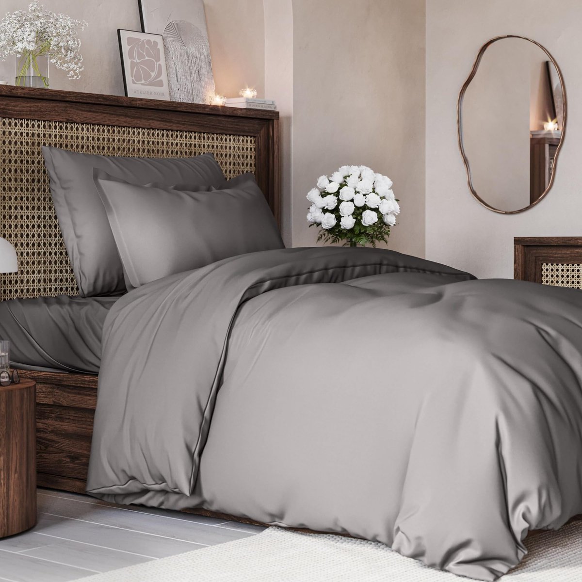 Dekbedovertrekset 3-delig 240x220 - zachte microvezel - ritssluiting en hoekbandjes - ademend en comfortabel - SnelShoppen