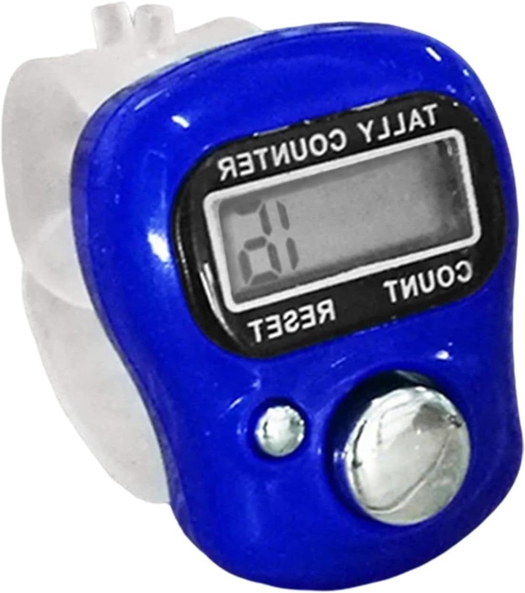 Digitale Handteller - Vingerteller Clicker - Activiteiten Tellen - Verstelbare Gesp - Grote Cijfers - Donkerblauw