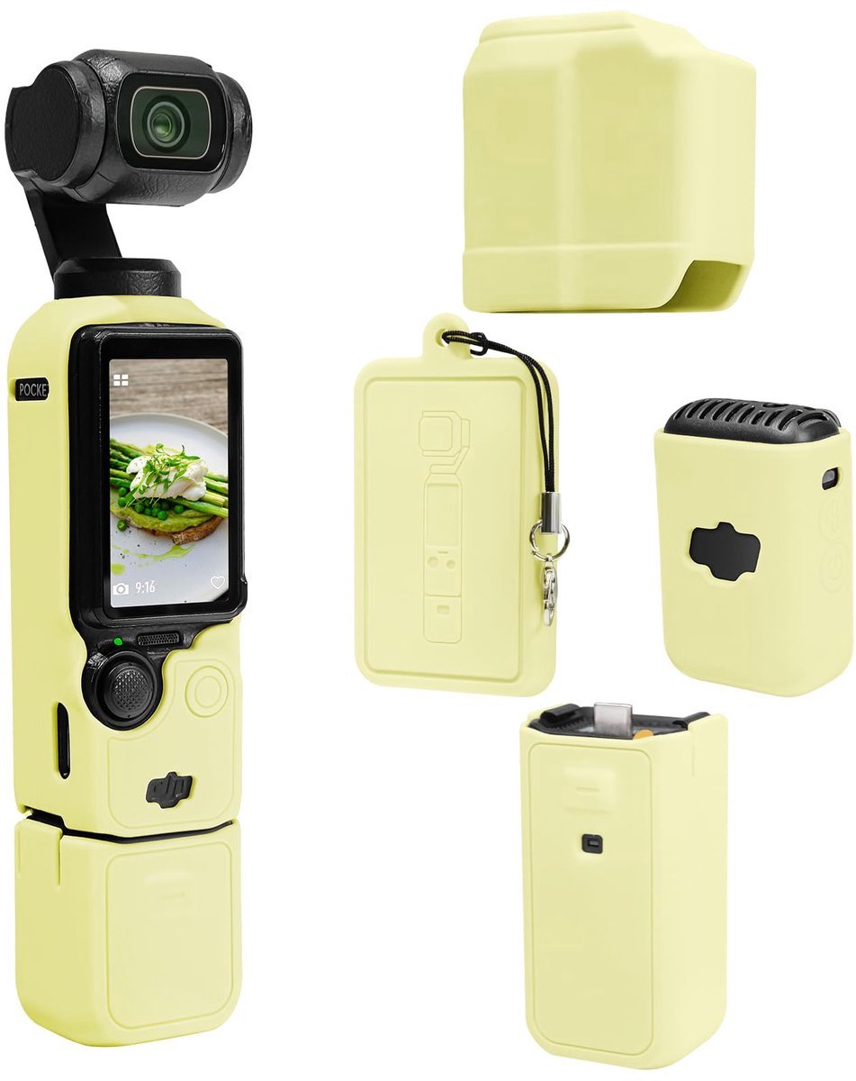 Casalora Beschermhoes voor DJI Osmo Pocket 3 -Silicone - Cover - Action Cam Accessoires - Geel