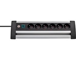 Stekkerdoos met Schakelaar - Multipower Strip - Kantoor Organisatie - Aluminium Behuizing - 3 Meter Kabel - Zwart