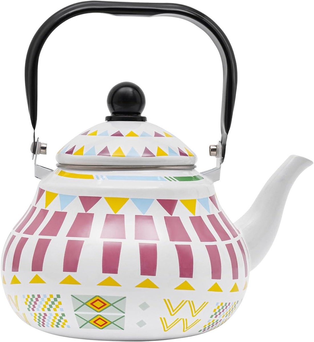 Emaille Ketel - Theepot met handvat - Water Koken - Efficiënte warmtegeleiding - 2.5 liter - Wit