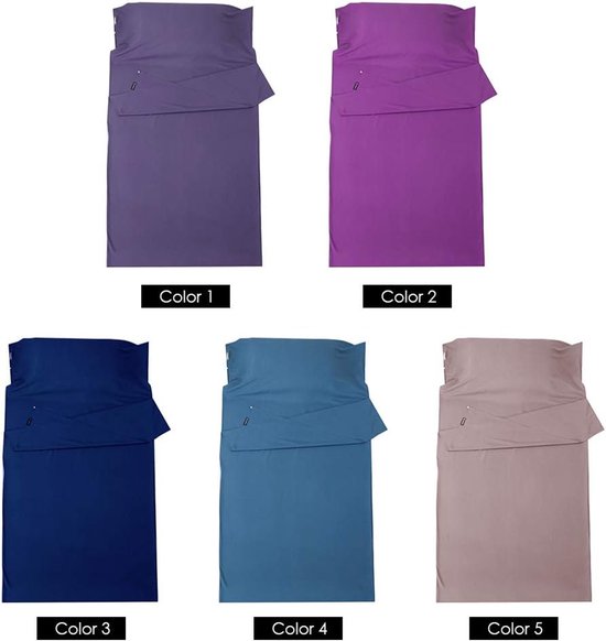 Lichtgewicht Slaapzak Liner - Reis Laken - Kamperen en Reizen - Ademend Polyester - 210 x 115 cm - Kleur 4 — afbeelding 5